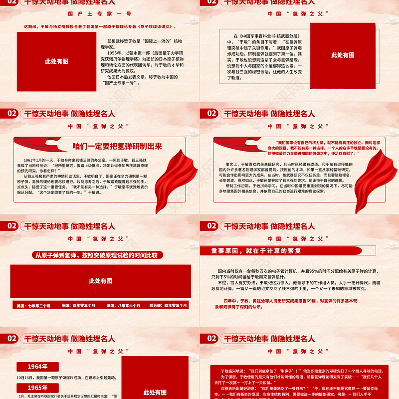 中国氢弹之父于敏PPT红色大气致敬共和国勋章获得者于敏弘扬科学家精神党课课件