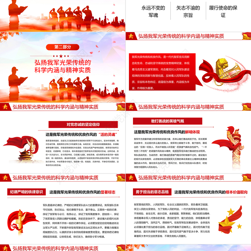 铁血军魂扬我国威PPT党政风2022年八一建军节专题党课课件模板