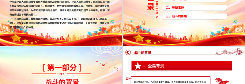 1937平型关大捷PPT纪念抗日战争胜利80周年系列党课课件