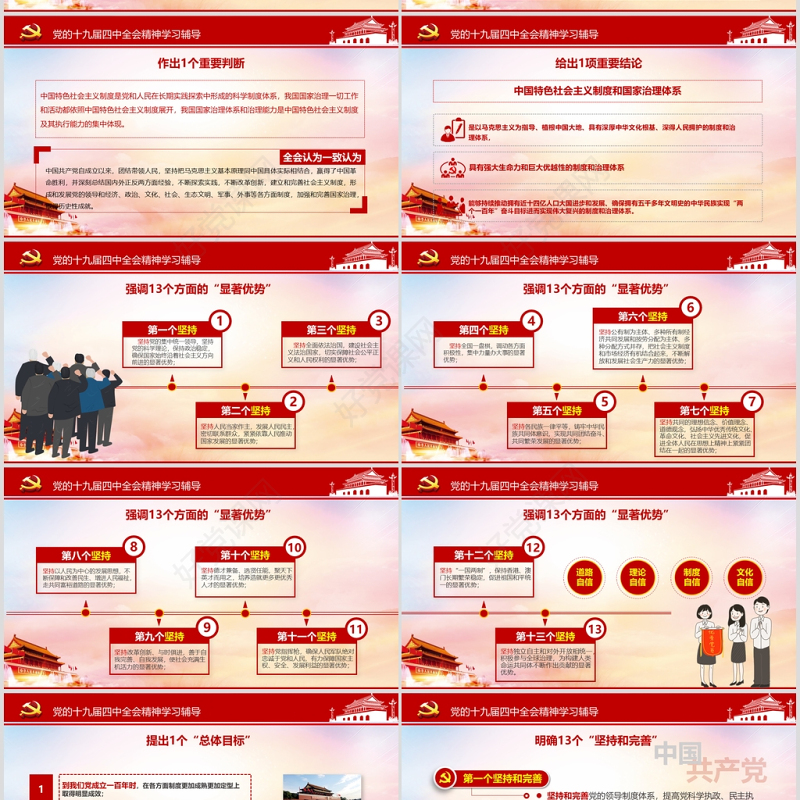 红色迈向中国之治新境界党课PPT