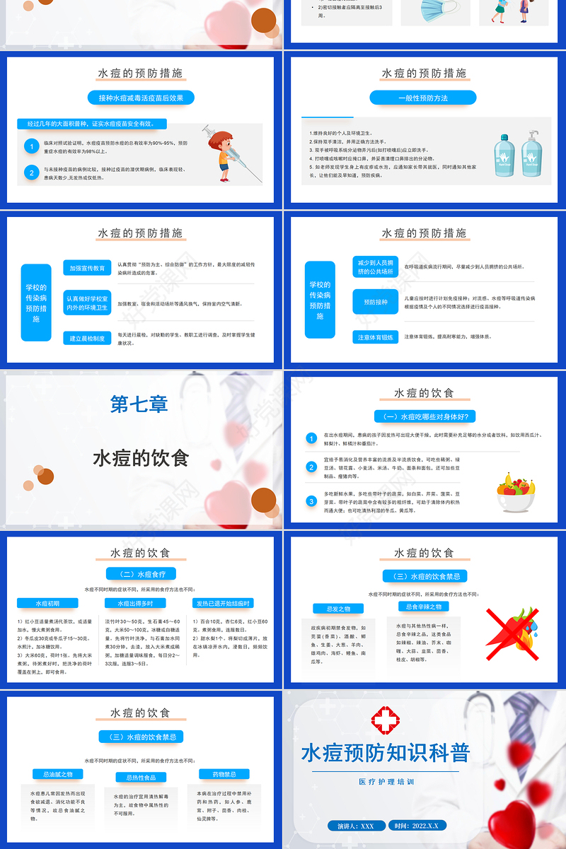 2022水痘预防知识科普PPT简约清新医疗护理培训通用PPT模板