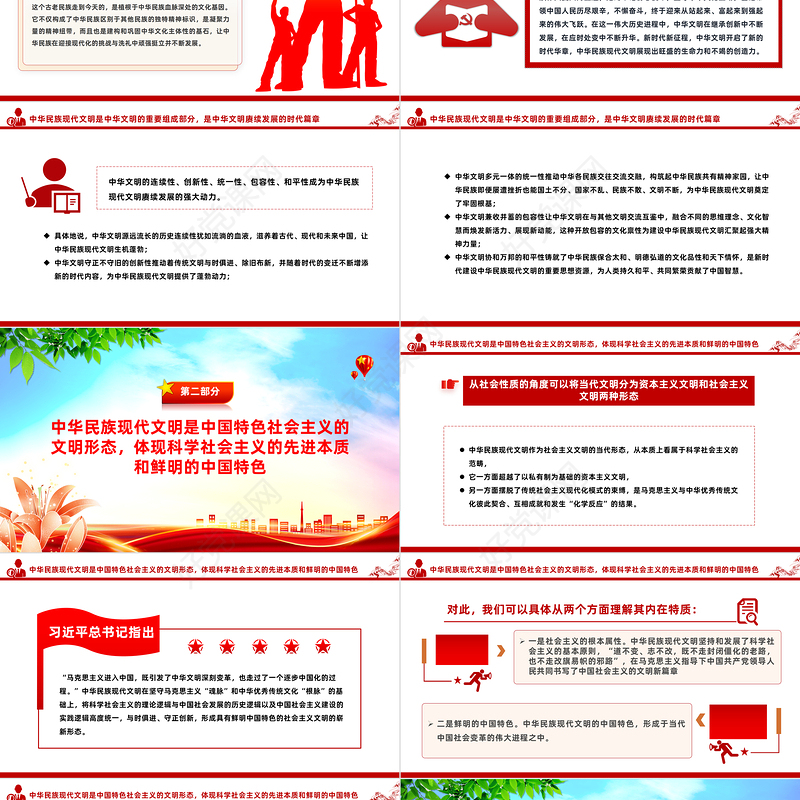 深刻理解中华民族现代文明的理论意涵PPT党建风深入学习文化传承发展座谈会课件