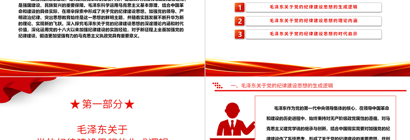 深入领悟毛泽东党建思想理论内涵及时代价值ppt红色精美加强党的纪律建设党组织微党课