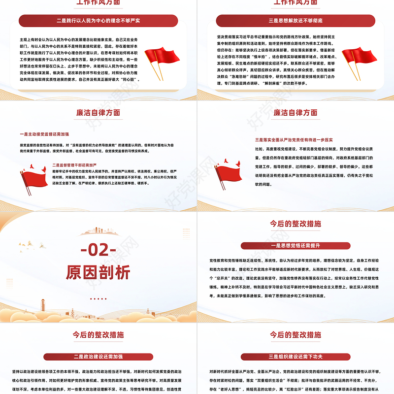 2023年主题教育专题组织生活会个人对照检查材料PPT模板课件