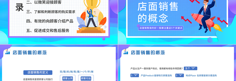 2022门店面销售技巧PPT简约风企业管理培训课件模板