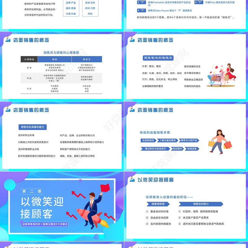 2022门店面销售技巧PPT简约风企业管理培训课件模板