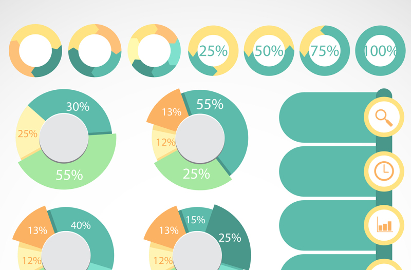 PPT数据时尚元素矢量图形图标