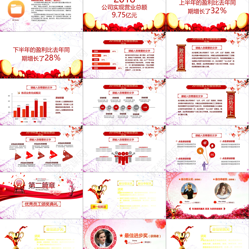 2018狗年企业年会颁奖典礼总结ppt