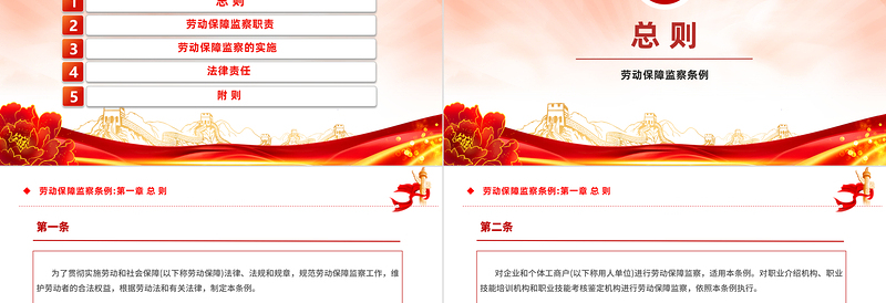 精美大气《劳动保障监察条例》PPT课件下载