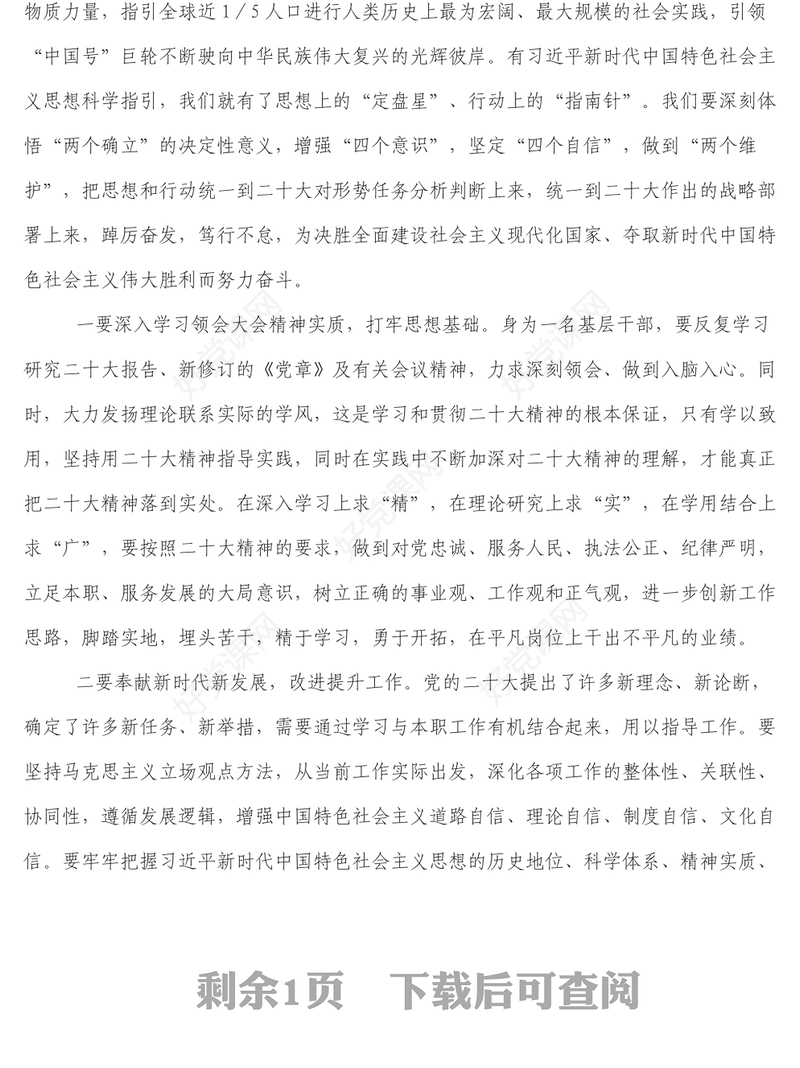 党的二十大报告学习心得体会