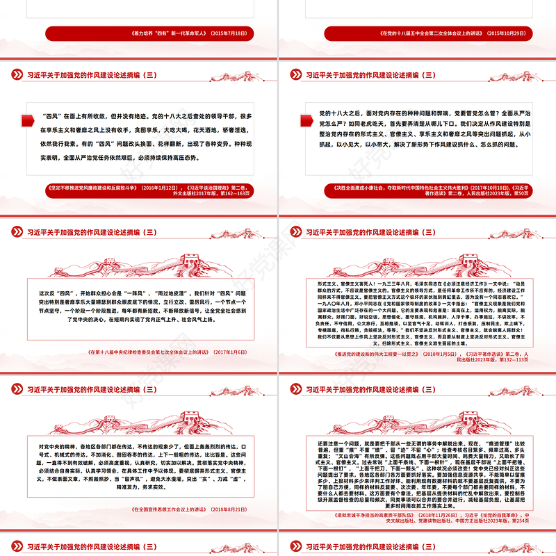 习近平关于加强党的作风建设论述摘编（五）PPT党课