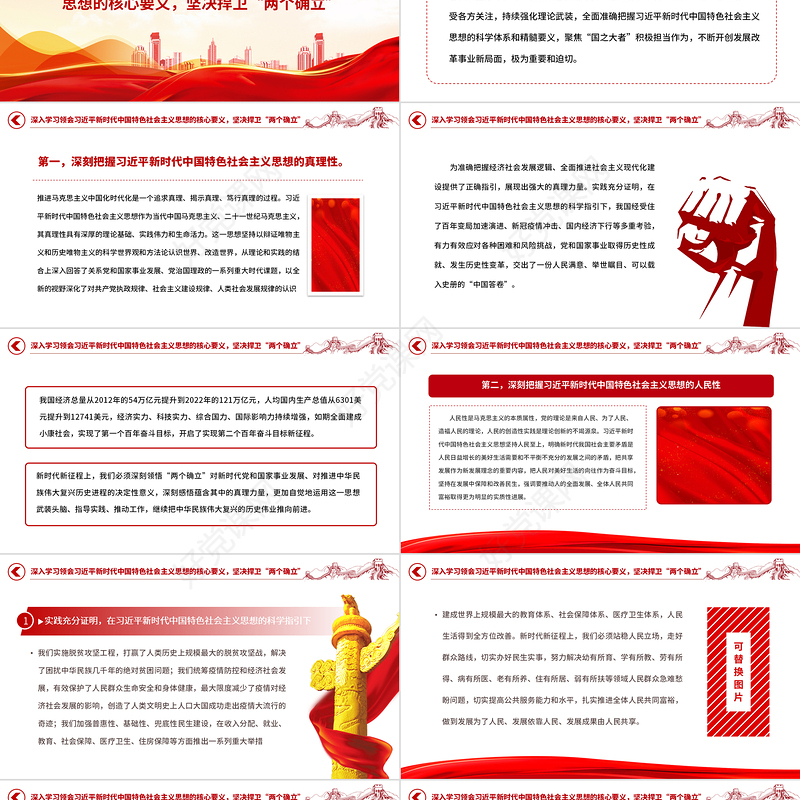 2023坚定做习近平新时代中国特色社会主义思想的忠实践行者PPT大气精美风党员干部学习教育专题党课课件