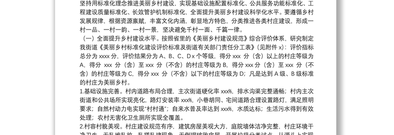 关于推进美丽乡村标准化建设的实施意见