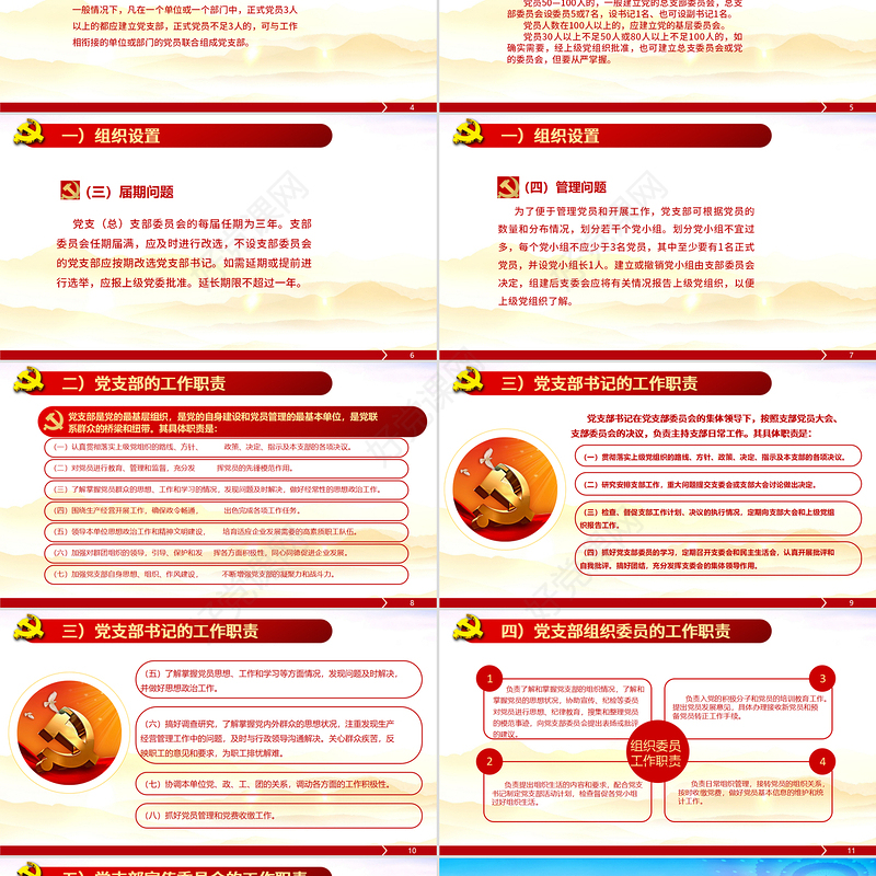 简洁党建风新时期基层党建工作报告指南PPT