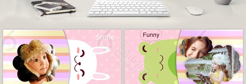 儿童相册开学季我的假期相片ppt模板