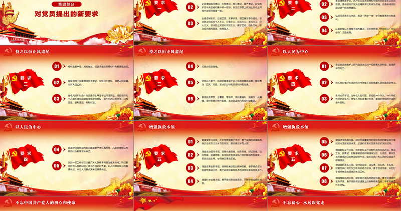 十九大报告对党员提出的新要求PPT模板