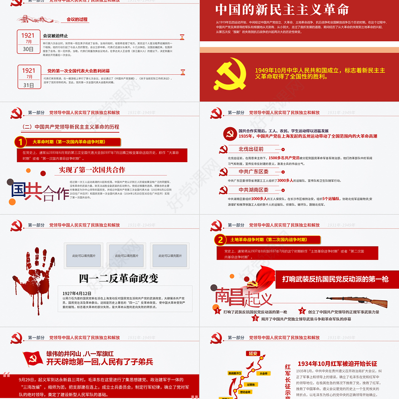 2021恢弘的史诗简约大气风党课中国共产党简史授课辅导PPT