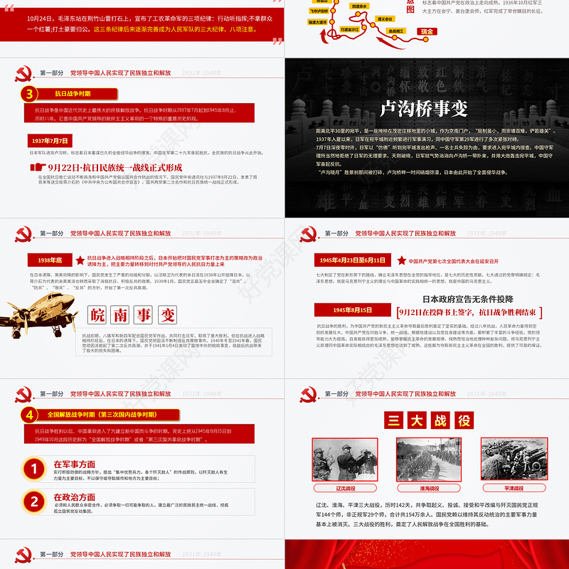 2021恢弘的史诗简约大气风党课中国共产党简史授课辅导PPT