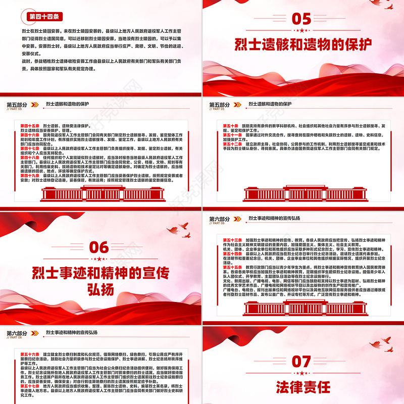 2024《烈士褒扬条例》PPT简洁大气法规条例党课