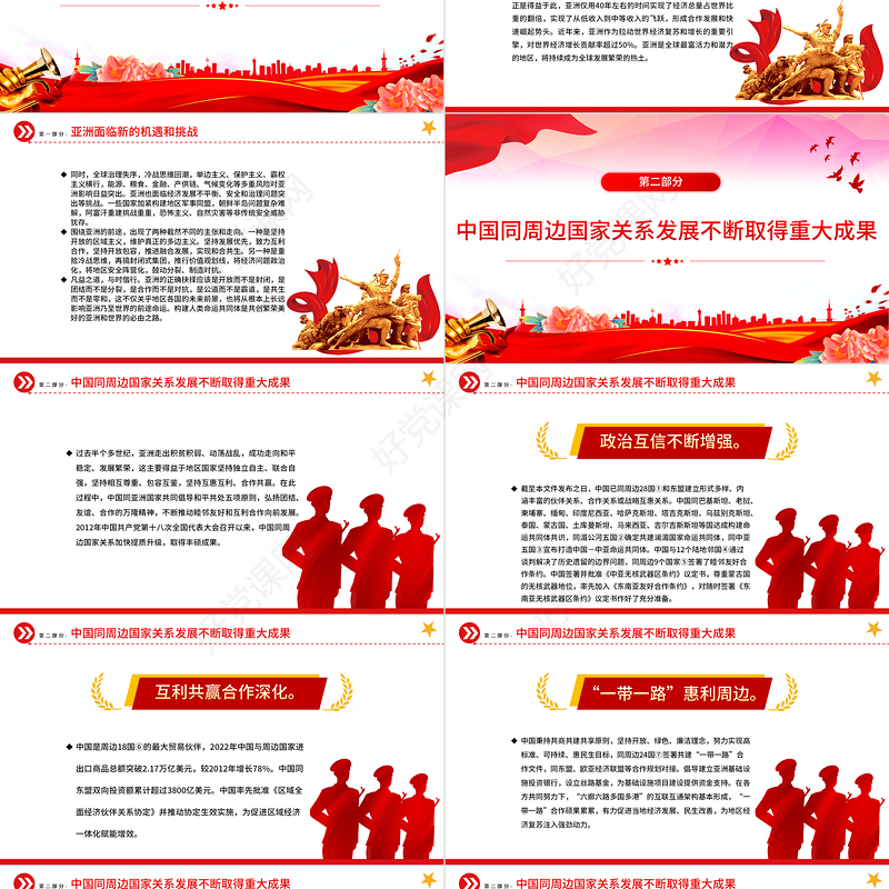 2023新时代中国的周边外交政策展望PPT大气精美同一个亚洲同一个命运睦邻友好外交课件下载