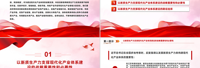 为现代化产业体系建设注入强劲动力PPT红色党建风学习教育党课