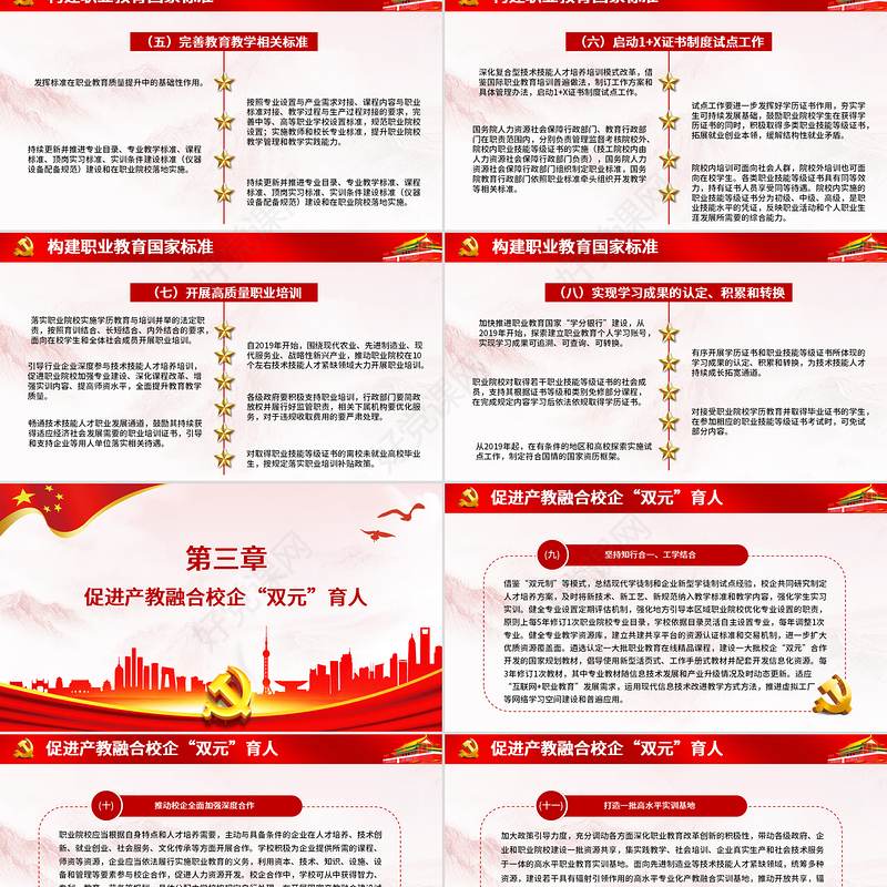 2019红色国家职业教育改革实施方案PPT