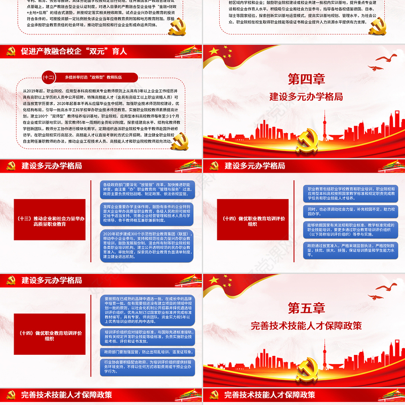 2019红色国家职业教育改革实施方案PPT