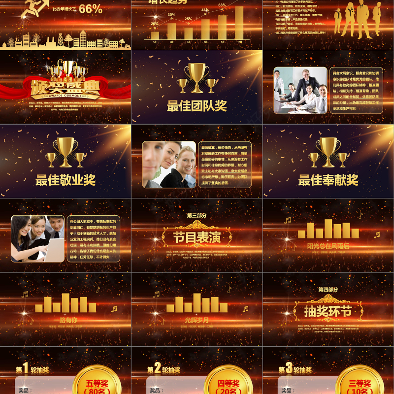 2018年粒子颁奖盛典典礼年会动态PPT