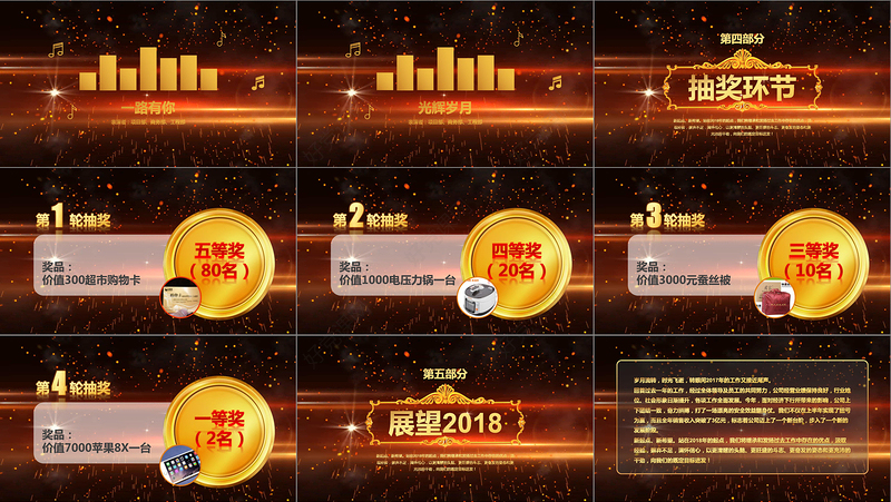 2018年粒子颁奖盛典典礼年会动态PPT