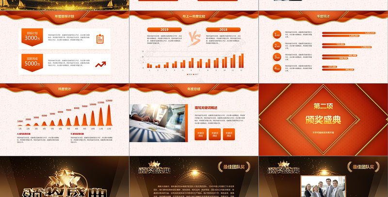 2019公司年会颁奖晚会PPT模板