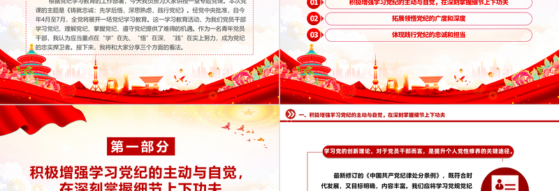 精美简洁铸就忠诚先学后悟深思熟虑践行党纪主题微党课PPT