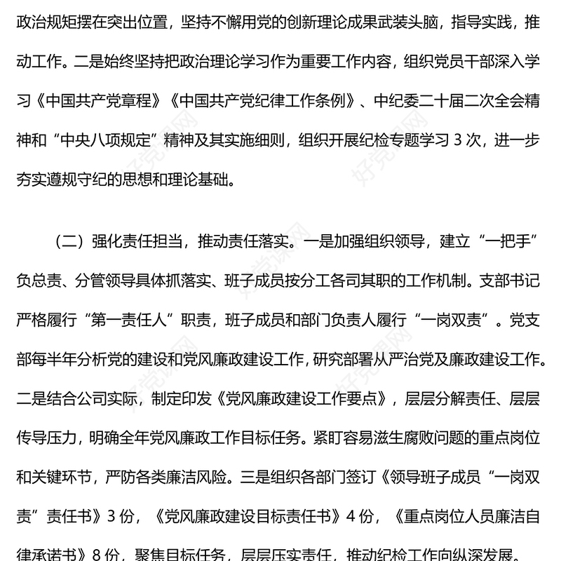 2024年度纪检工作总结下载