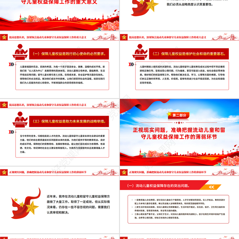 流动儿童和留守儿童权益保障工作会议讲话PPT模板下载