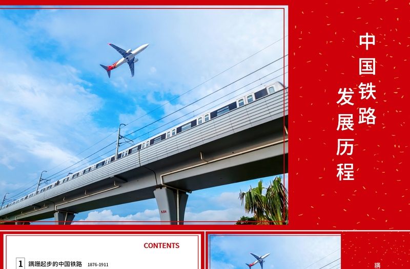 中国铁路发展历程教育教学通用PPT模板