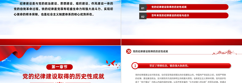 2024百年来党的纪律建设的成就和经验PPT大气简洁党纪学习教育课件