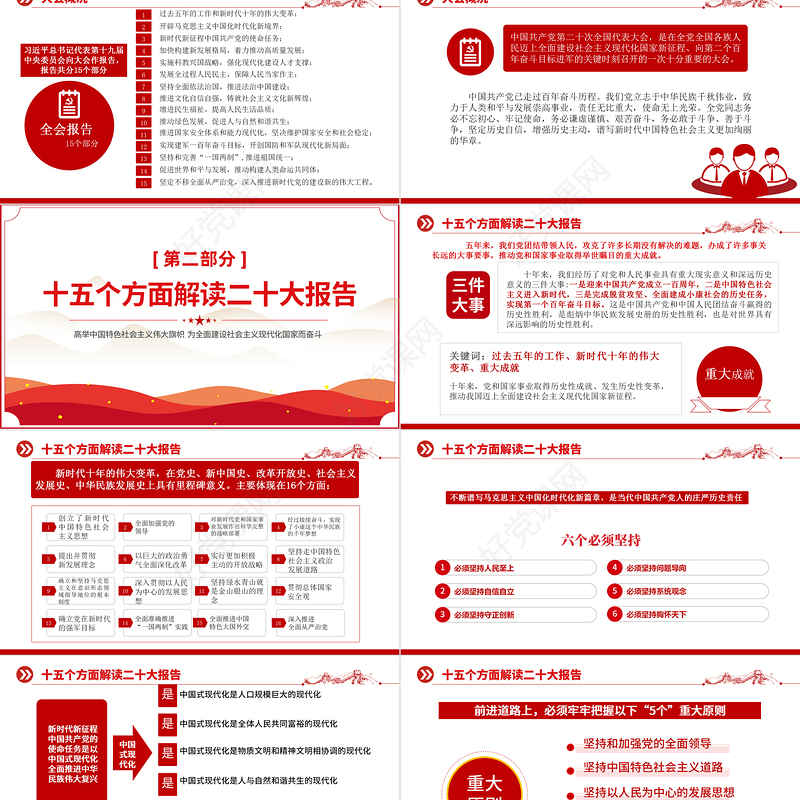 2022数读二十大报告PPT时尚国潮风党的20大报告学习解读基层党建专题党课课件