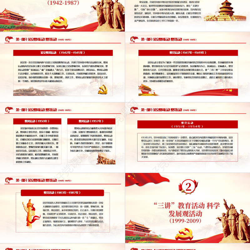 2021百年党史中的党内思想教育PPT中国共产党建党一百周年系列党课