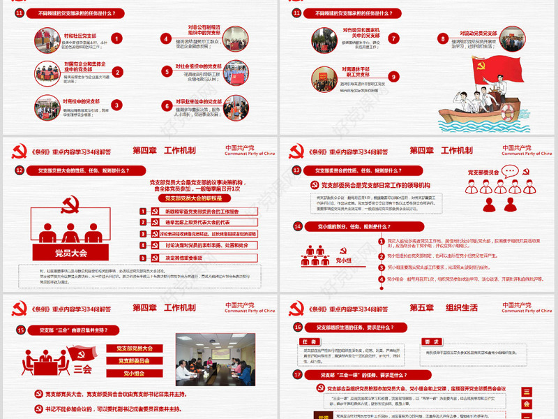 原创2018党支部工作条例党建党政党课党组织-版权可商用