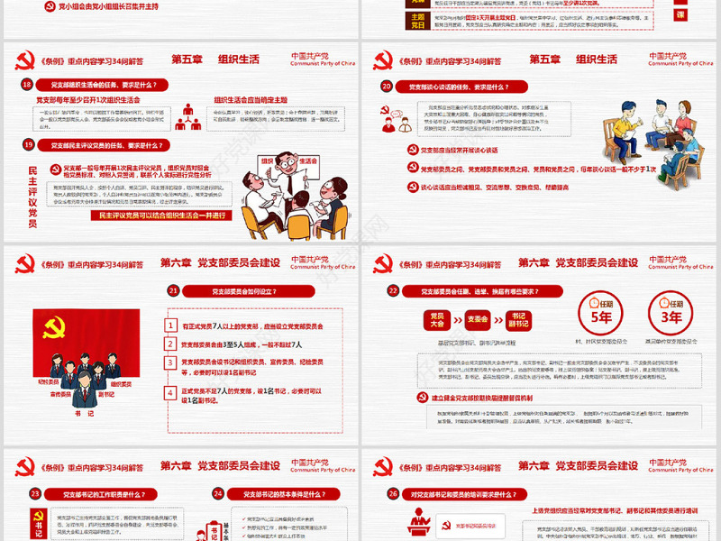 原创2018党支部工作条例党建党政党课党组织-版权可商用