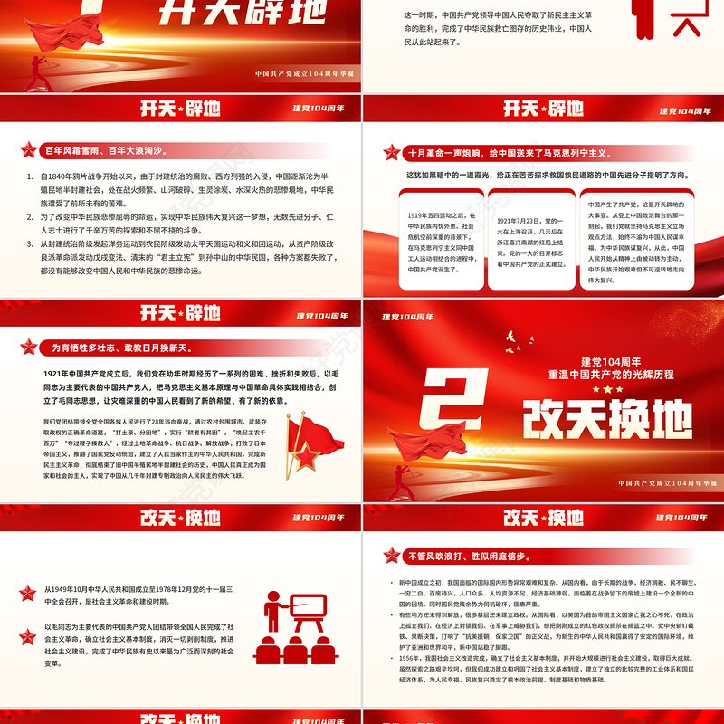 2025年重温党的光辉历程PPT大气精美建党104周年主题党课课件