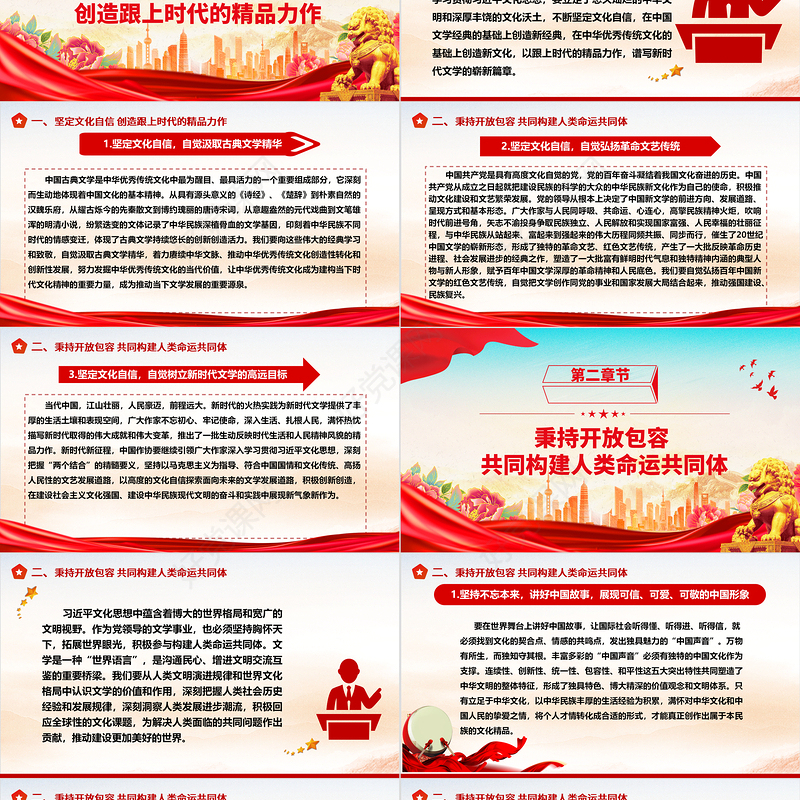 2024通识古今变化 展现时代风姿ppt大气简洁习近平文化思想党组织党课