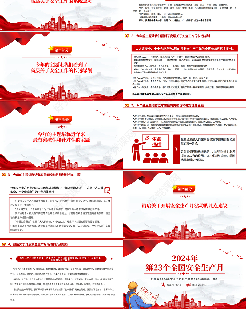 为什么2024年安全生产月主题和2023年基本一样PPT创意简约风全国安全生产月专题课件