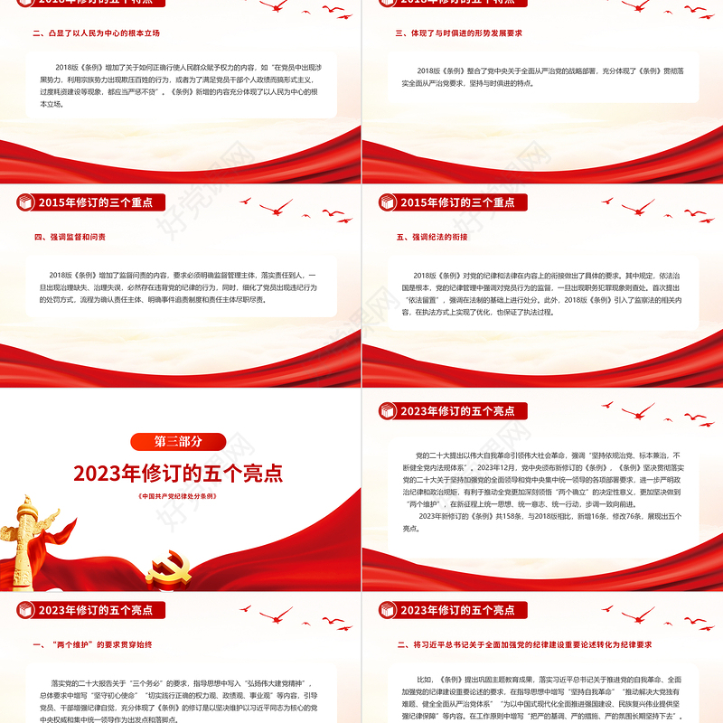 大气简洁十八大以来《中国共产党纪律处分条例》三次修订亮点解读PPT下载