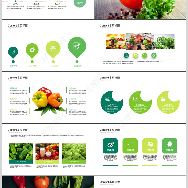 健康饮食食物营养搭配PPT模板