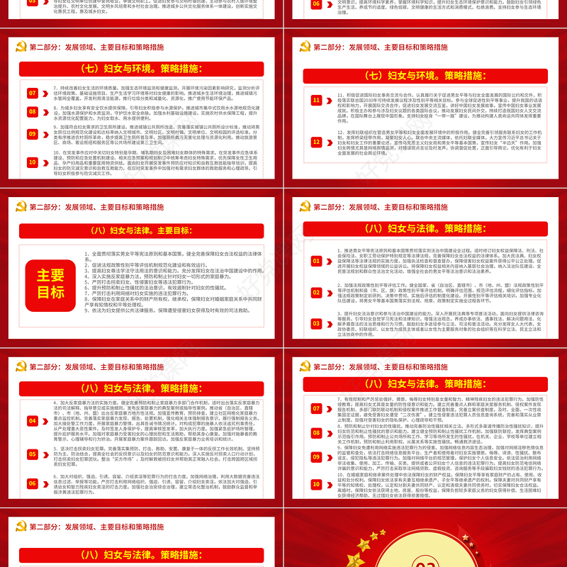 中国妇女发展纲要PPT多彩党建风优化妇女发展环境保障妇女合法权益专题课件