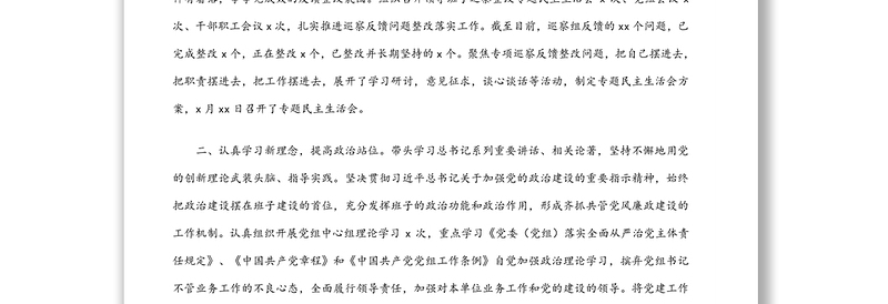 党组书记、局长个人巡察整改落实情况汇报发言材料