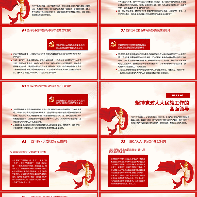 推进新时代人大民族工作高质量发展PPT红色党政风深入学习贯彻习近平总书记关于加强和改进民族工作的重要思想专题党课课件