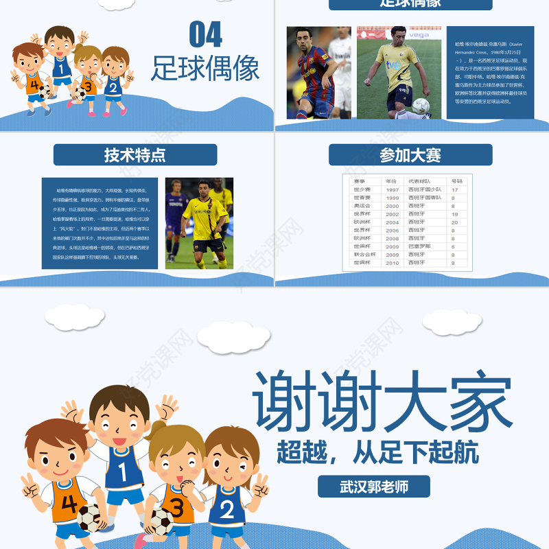 原创少儿足球培训PPT模板足球教育课件