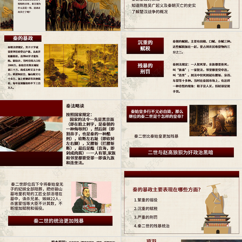 七年级历史第十一课课件伐无道诛暴秦PPT模板