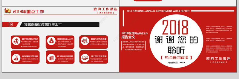 2018全国两会政府工作报告ppt